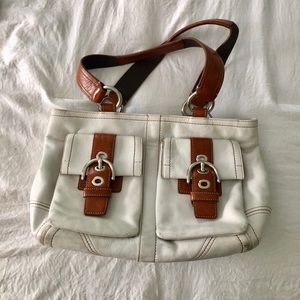 Coach Soho Satchel & Wallet Brown and White